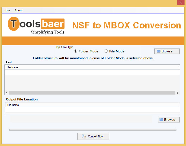 ToolsBaer NSF to MBOX Conversion screenshot