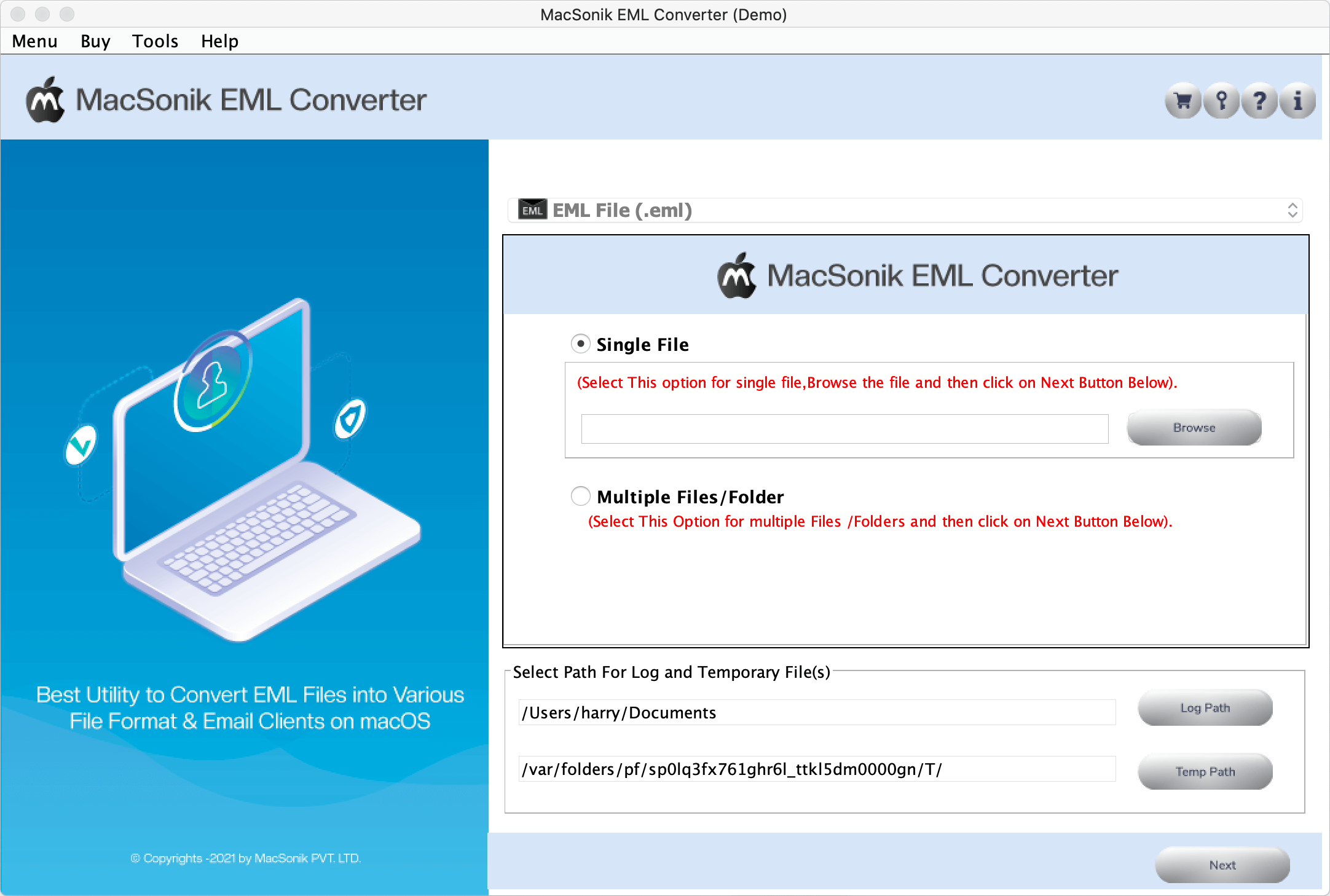 MacSonik EML Converter screenshot