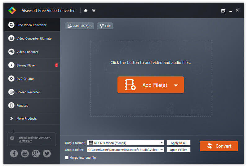 Aiseesoft Free Video Converter screenshot